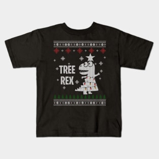 Tree Rex With Christmas Light Kids T-Shirt